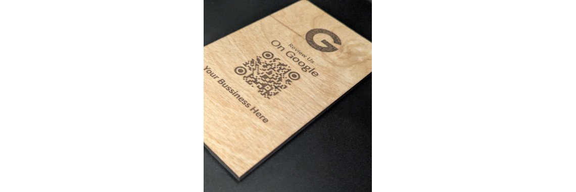 Personalized Google Review Sign Wood QR Code